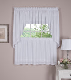 Danielle Embroidered Eyelet Tier Curtain - White